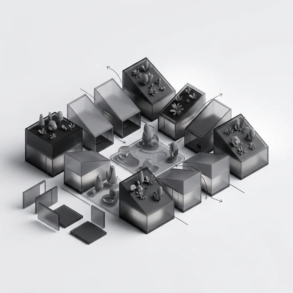 Sustainable community card: living — homes, shared space and daily life.